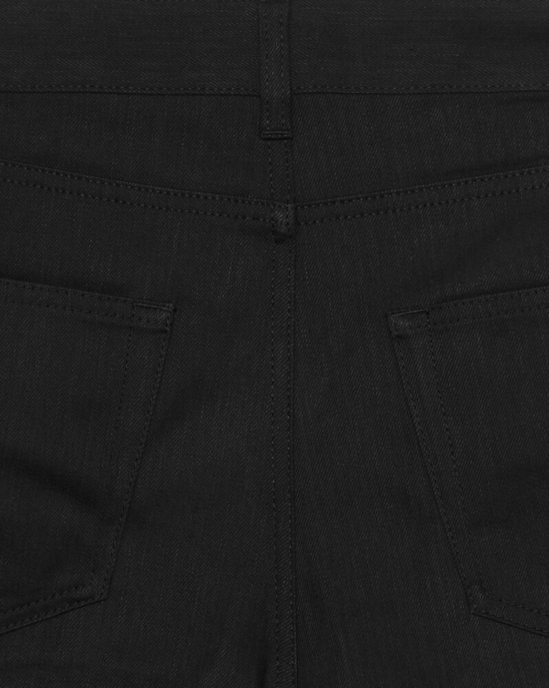 Skinny jeans in worn black stretch denim