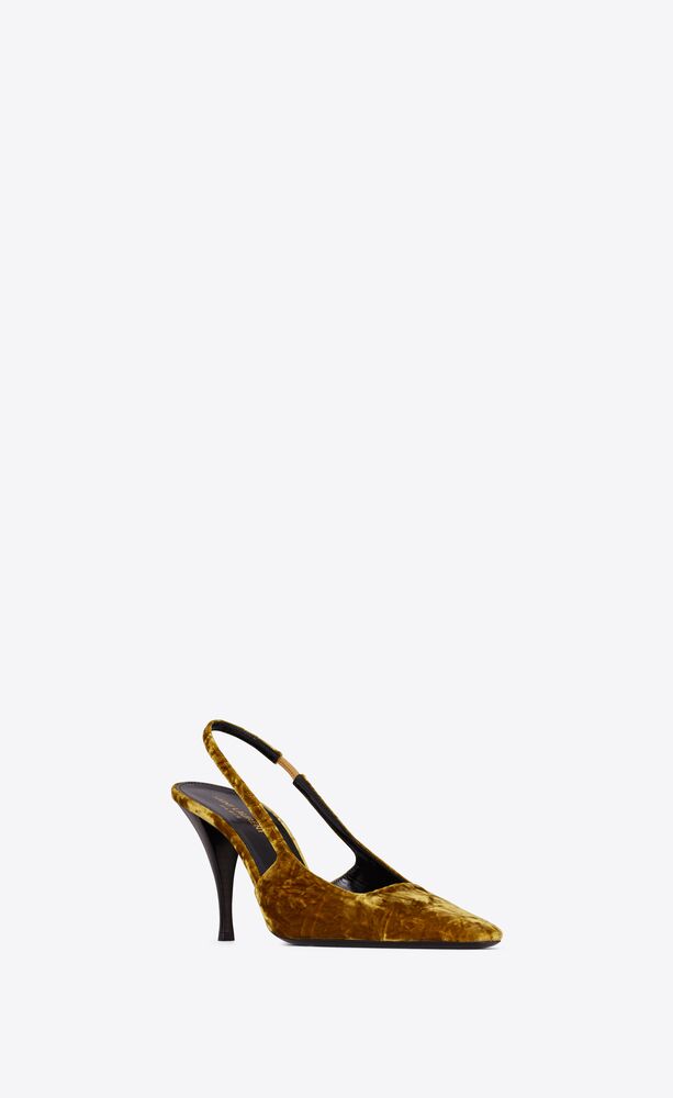 Blade slingback pumps in velvet Saint Laurent