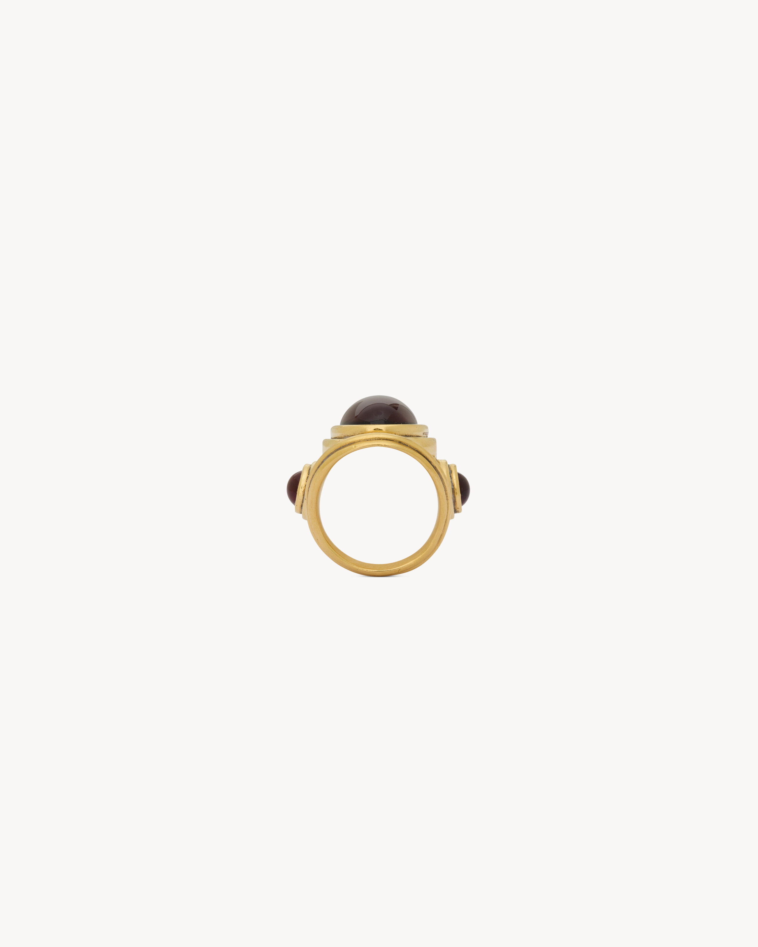CABOCHON TRILOGY RING IN RESIN AND METAL