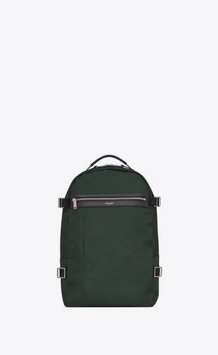 city trekking backpack in econyl®, smooth leather and nylon