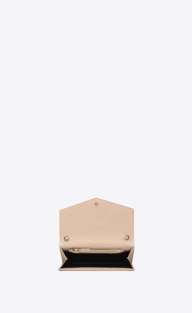 N/S chain wallet in grain de poudre embossed leather