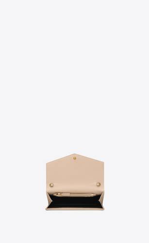 UPTOWN chain wallet in grain de poudre embossed leather | Saint Laurent ...