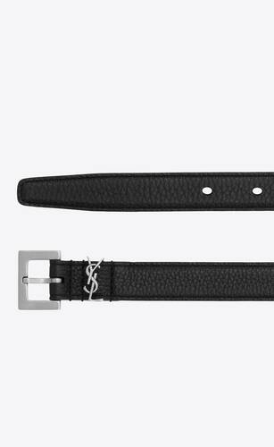 Cassandre thin belt WITH SQUARE BUCKLE IN GRAINED LEATHER | Saint ...
