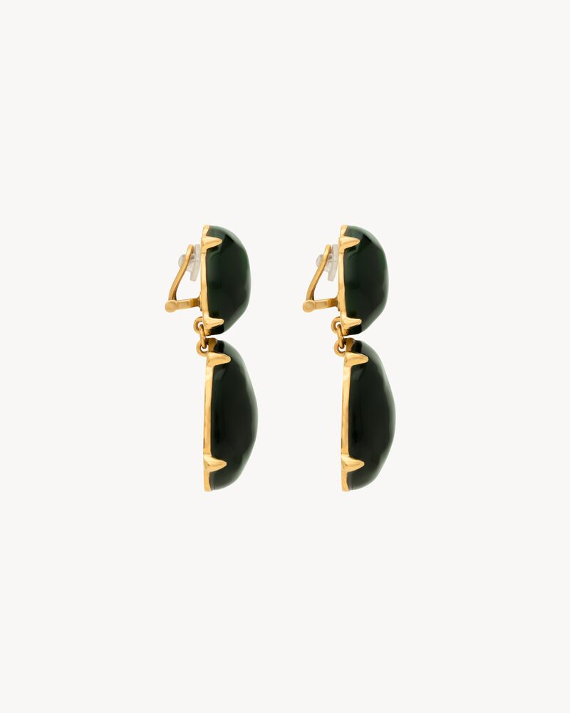 BOUCLES D'OREILLES À PENDANT CABOCHON EN RÉSINE