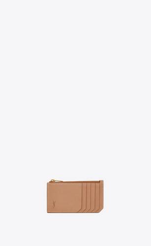 cassandre shadow saint laurent fragments zipped card case in smooth leather