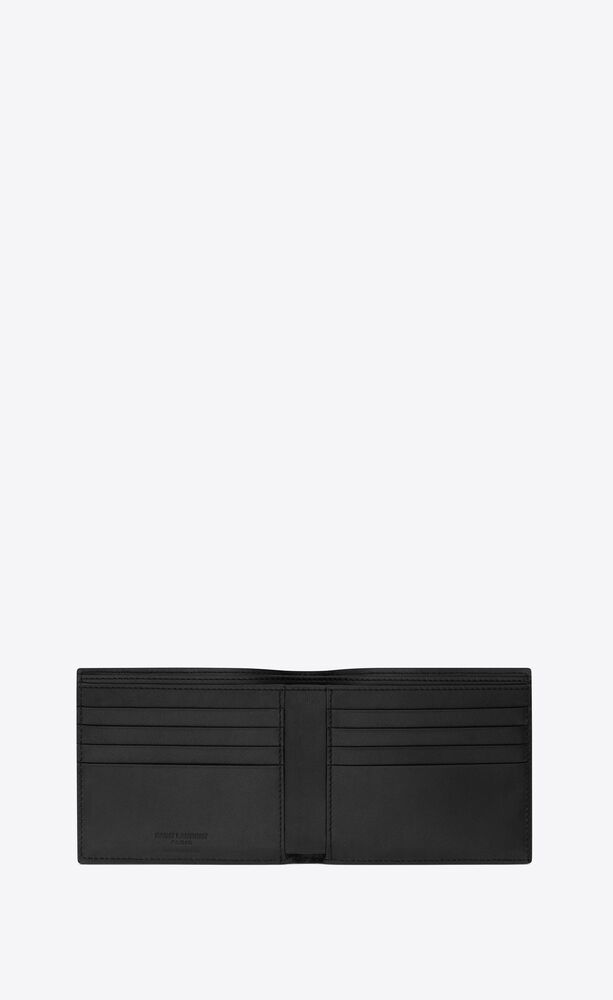 Saint Laurent Leopard-print Leather Wallet in Black for Men