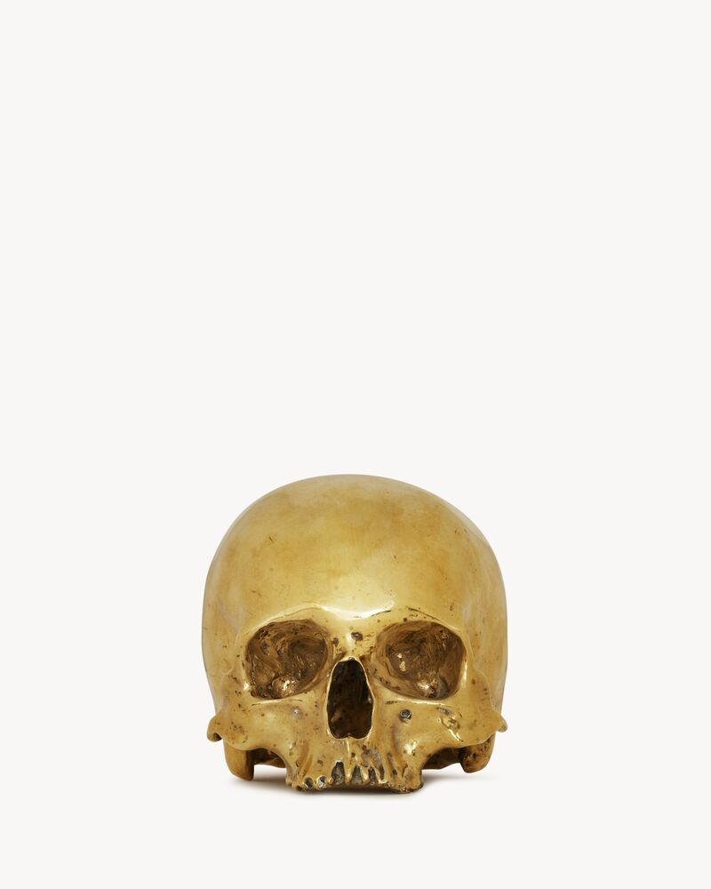 Skull paperweight in metal