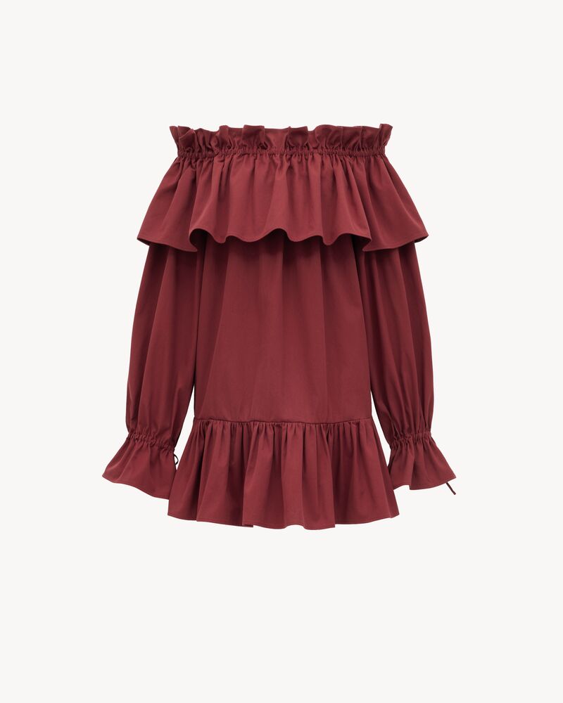 ruffled dress in cotton twill