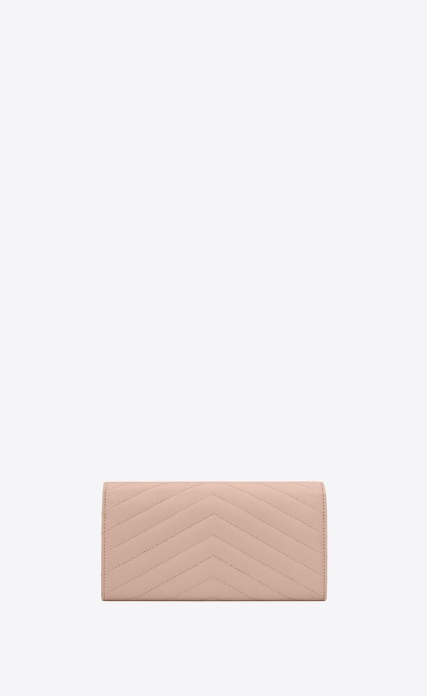 cassandre matelassé large flap wallet in grain de poudre embossed leather