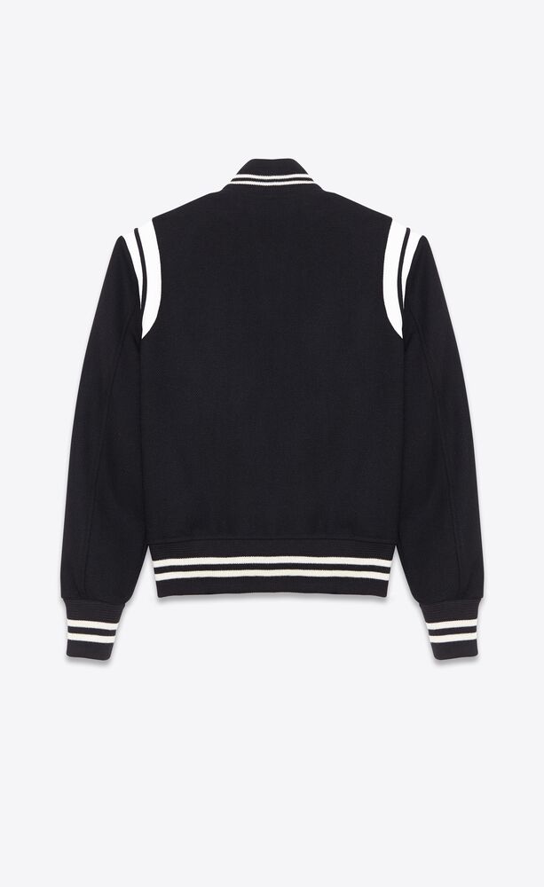 Saint Laurent blue Teddy Varsity Jacket