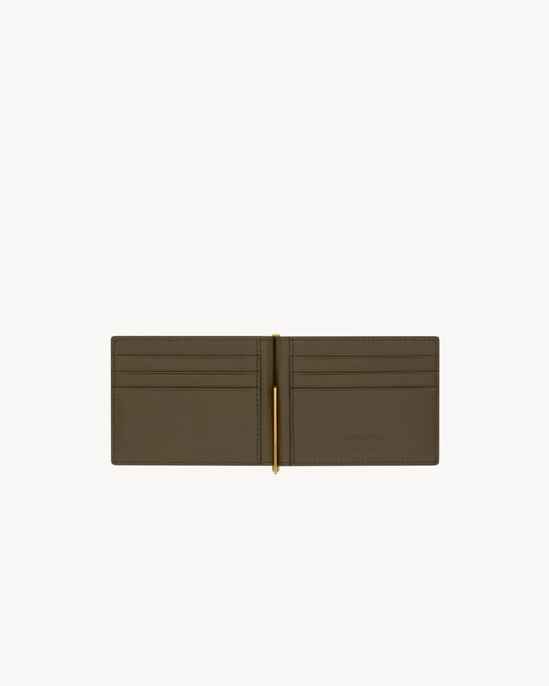 SAINT LAURENT PARIS bill clip wallet in lizard