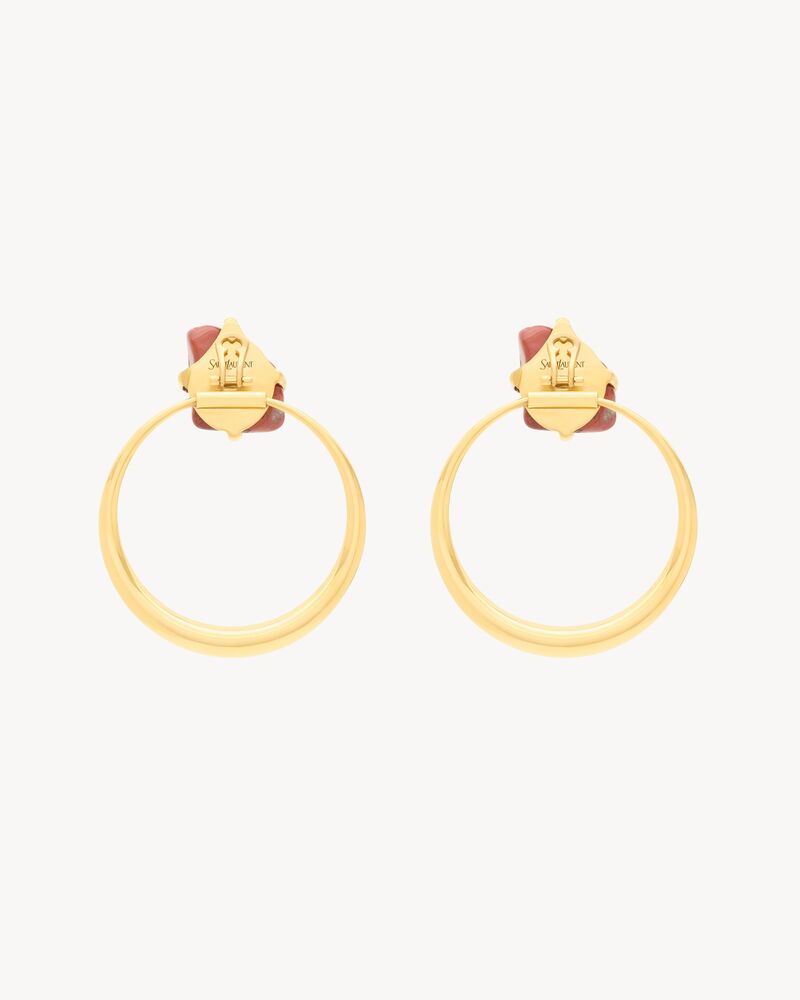 KNOCKER EARRINGS IN JASPER AND METAL