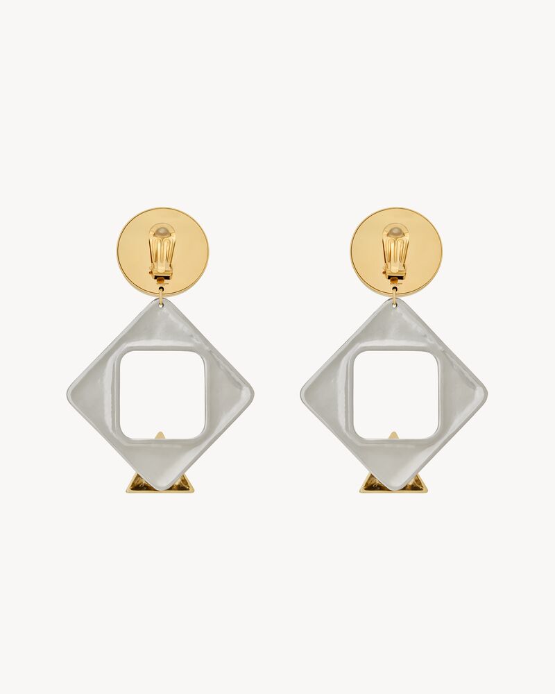 geometric earrings in resin and metal