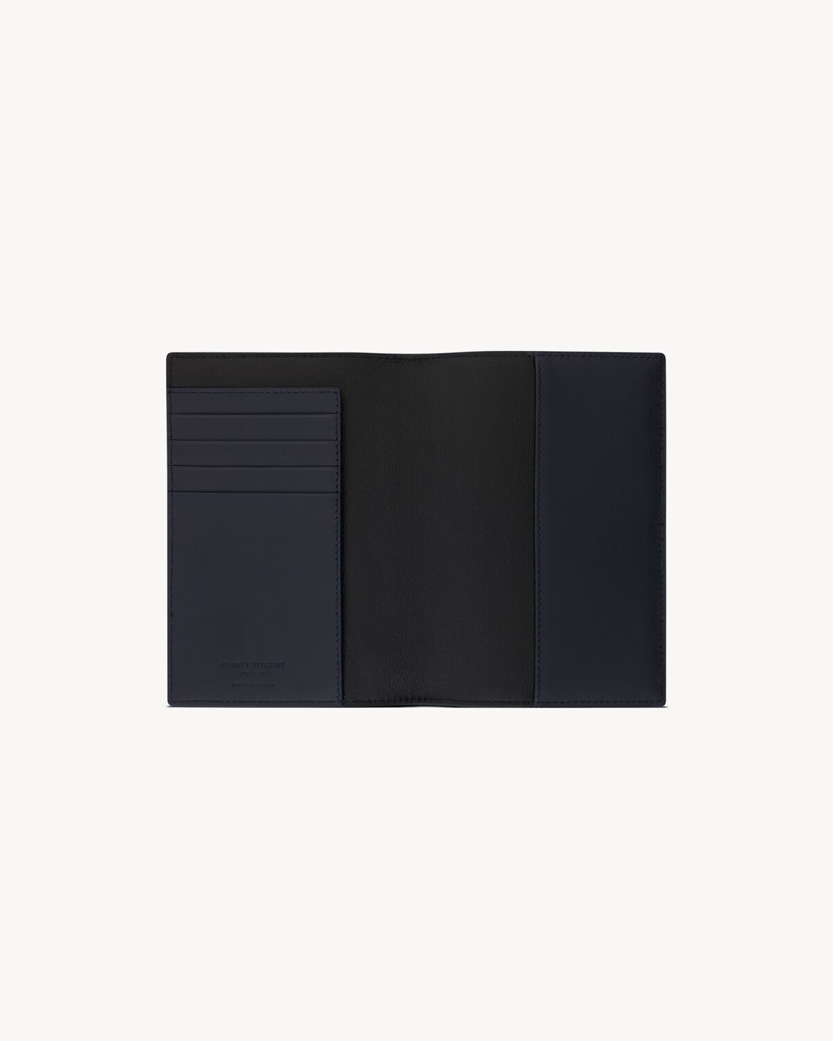 saint laurent paris passport case in smooth leather