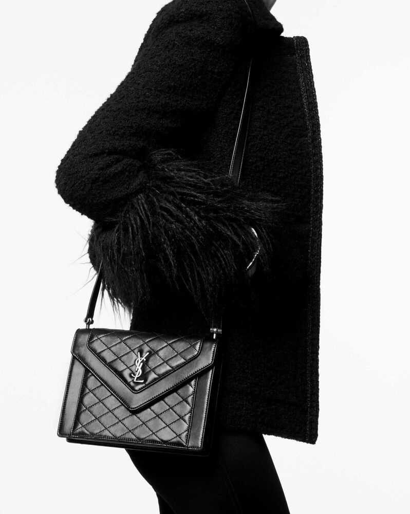 saint laurent mini gaby quilted leather micro bag on chain