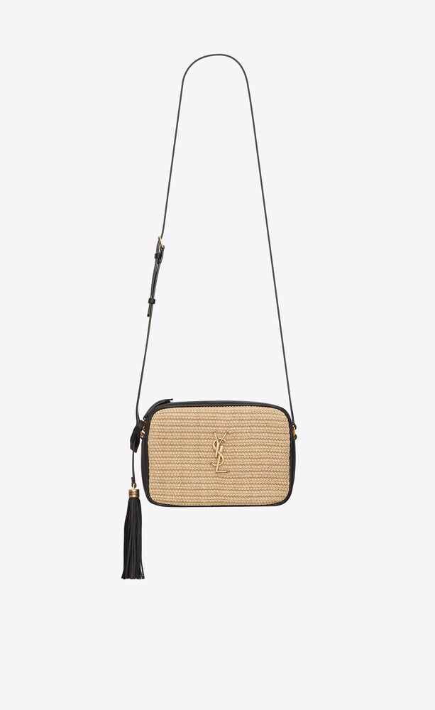 ysl lou raffia camera bag