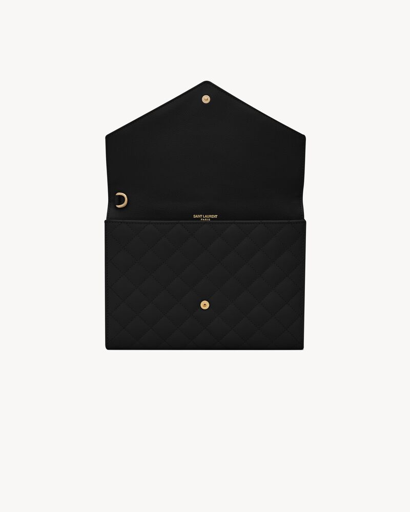 Logo mix matelassé leather envelope pouch Clearance