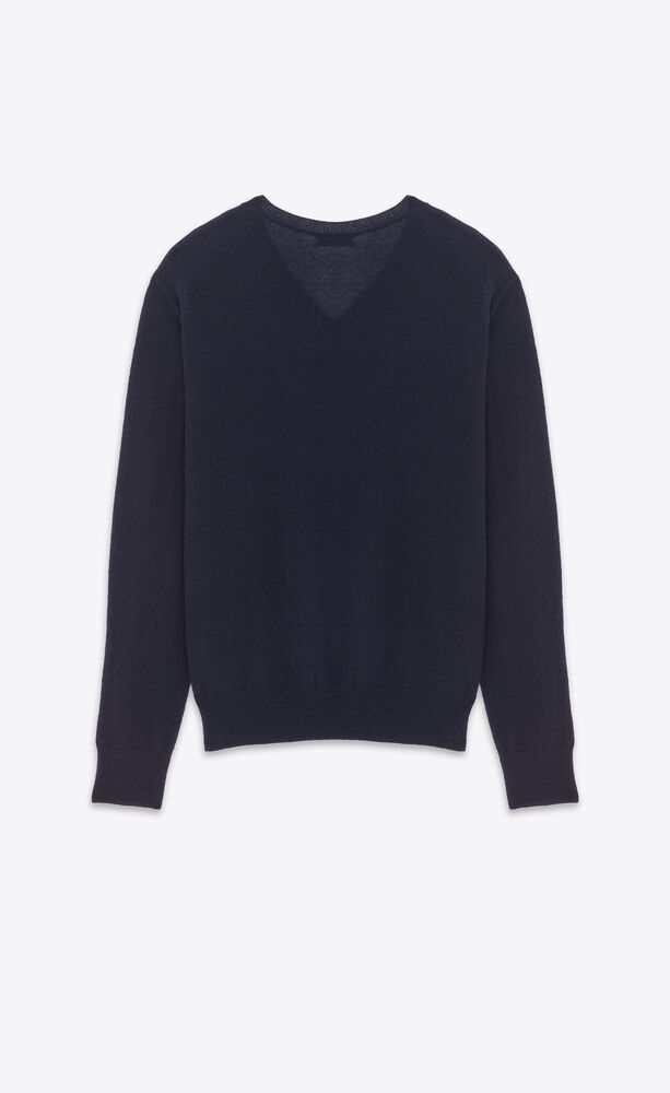 v-neck sweater in cashmere and silk