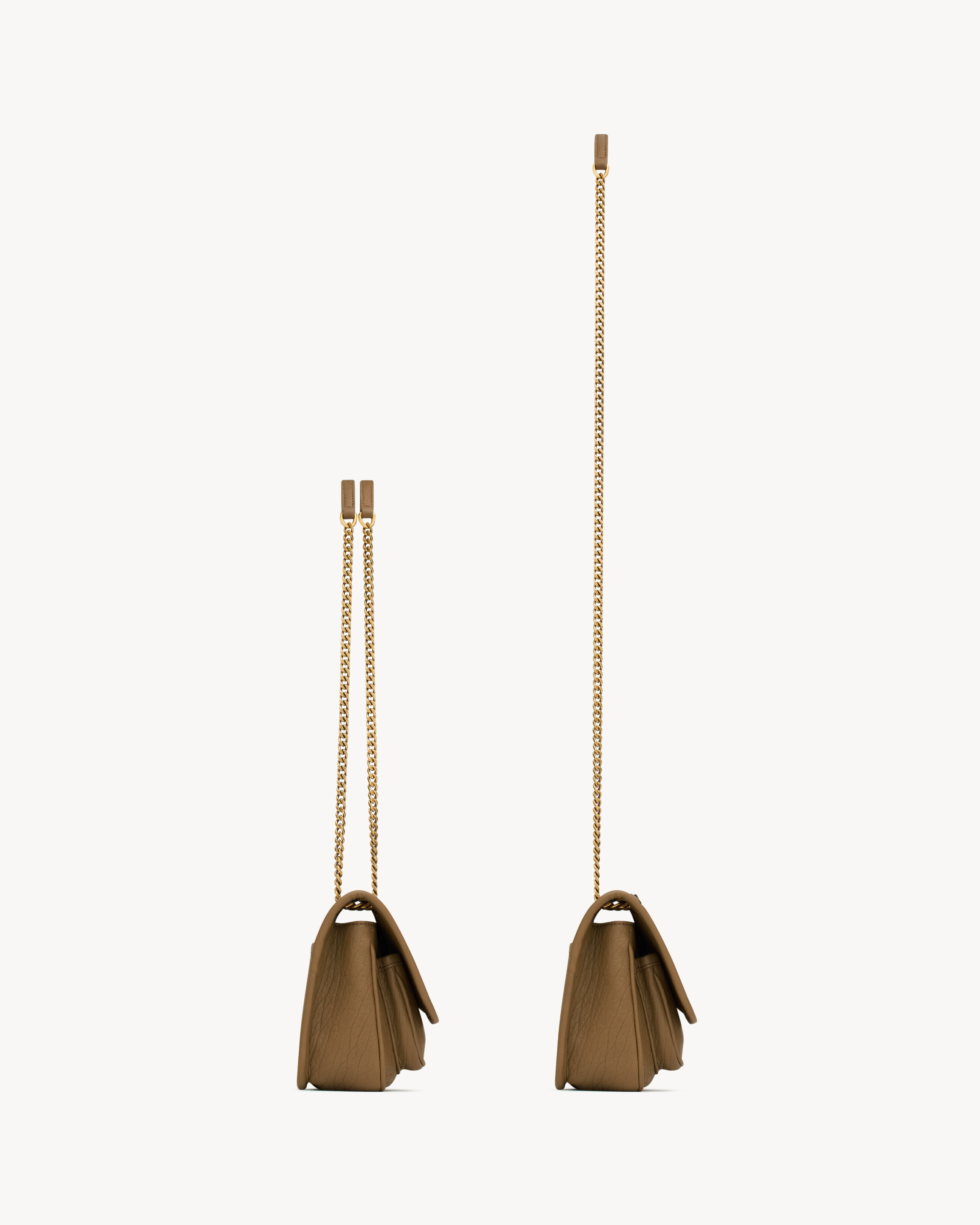 Borsa NIKI mini in pelle di agnello martellata in Marrone Saint