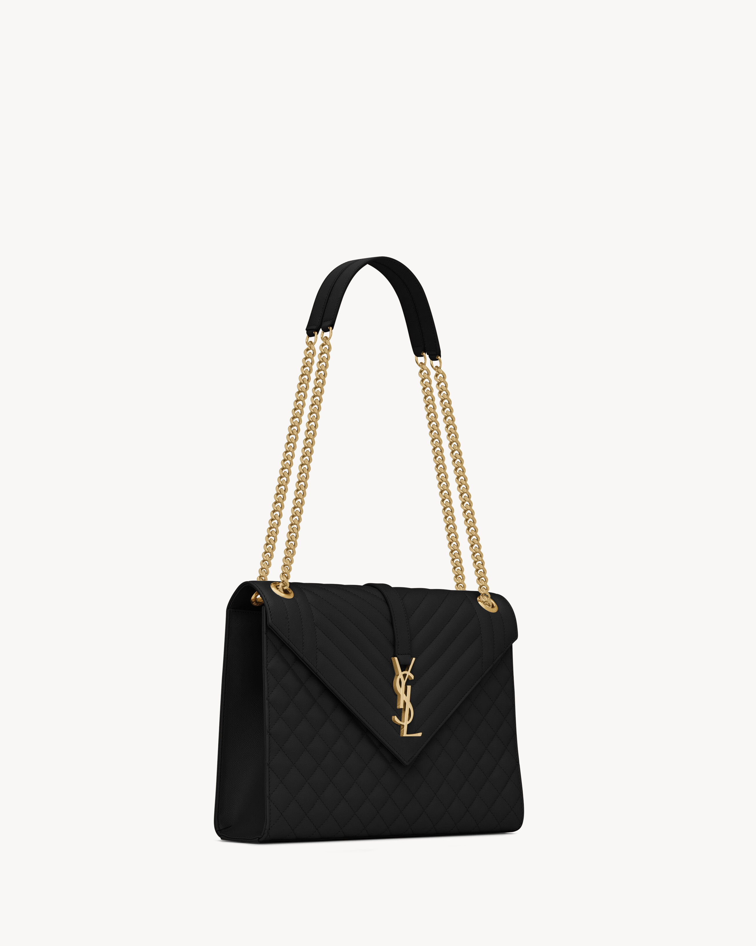 ENVELOPE LARGE IN QUILTED GRAIN DE POUDRE EMBOSSED LEATHER