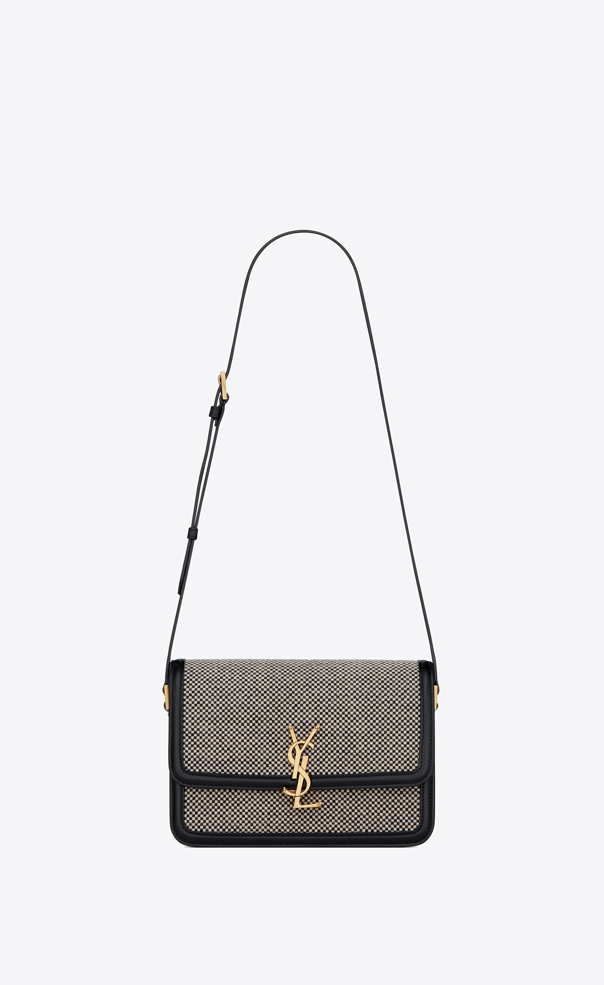 Solferino Medium Satchel In Braided Tweed Saint Laurent Latvia Ysl Com