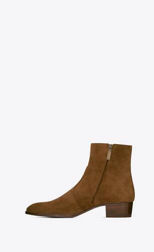 WYATT zipped boots in suede | Saint Laurent United States | YSL.com