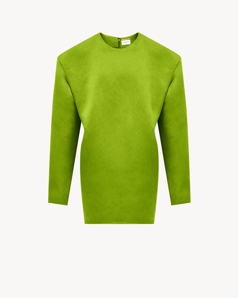 boxy dress in stonewash silk satin