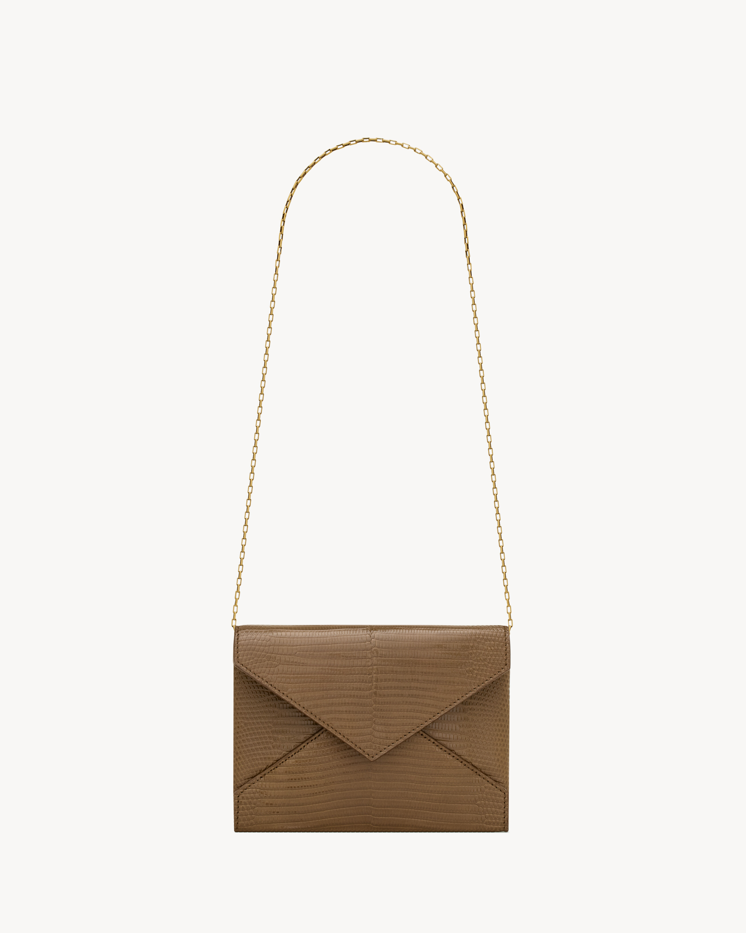 LETTER chain pouch in lizard