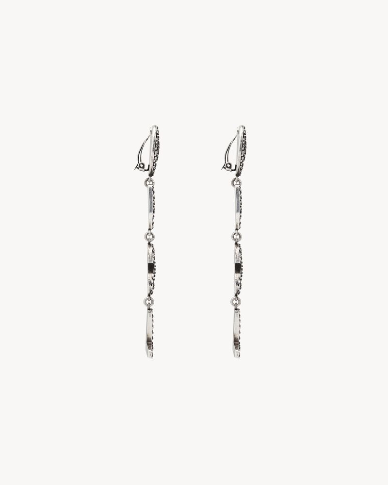 Opyum heart earrings in metal and crystal