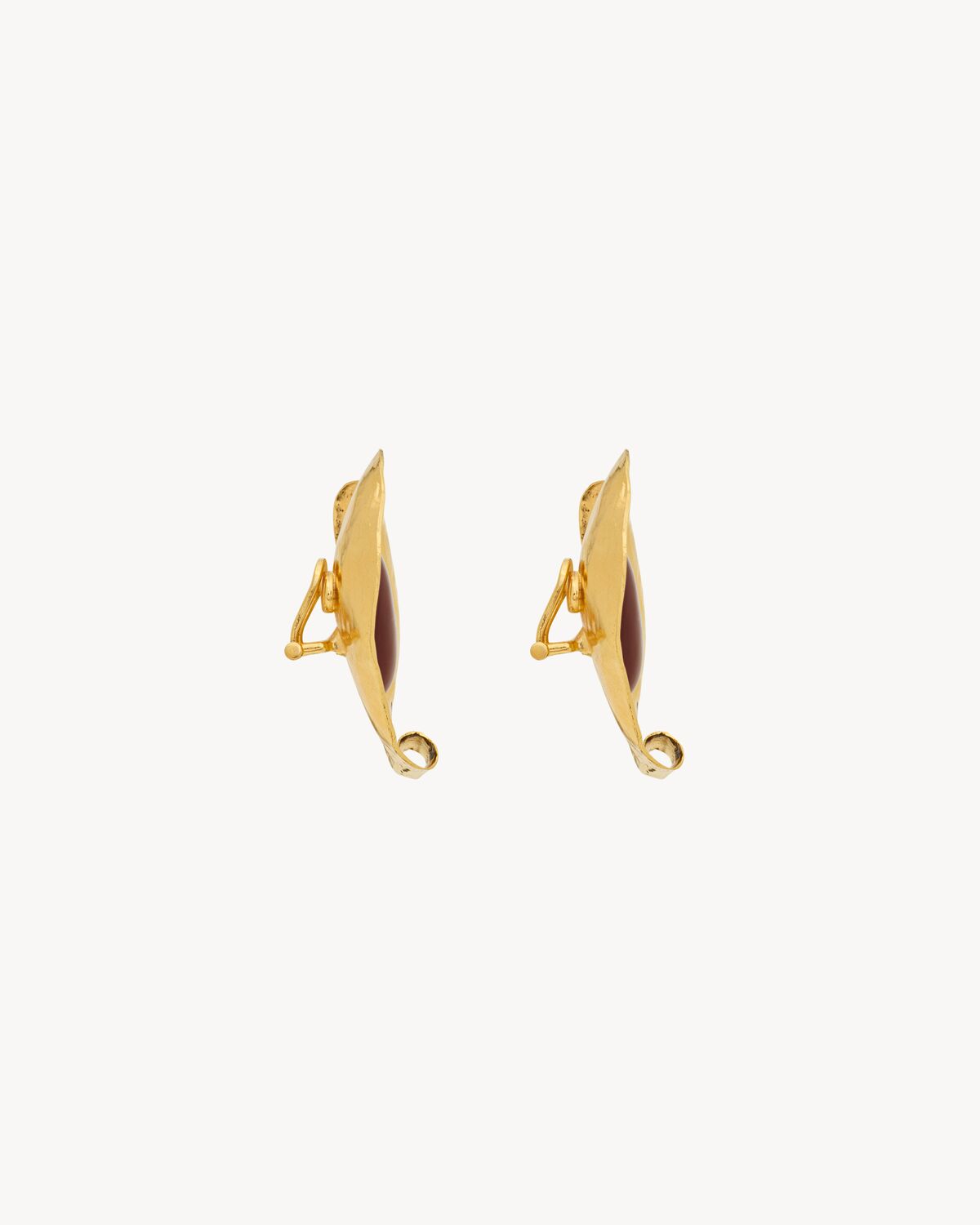 petal earrings in resin and metal