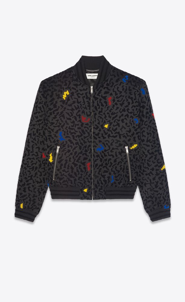 teddy jacket in sparkle-print motif