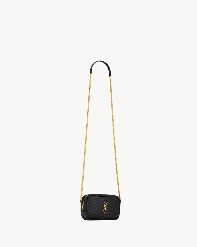 Lou mini bag in quilted shiny leather, Saint Laurent