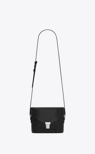 Mens Bags Messenger bags Saint Laurent Leather Tuc Crossbody Bag In Shiny Lambskin in Black for Men 