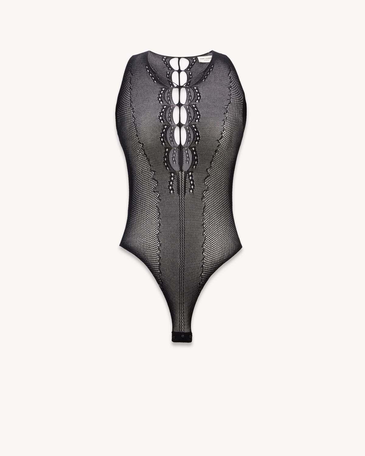 Fishnet bodysuit in knit | Saint Laurent | YSL.com