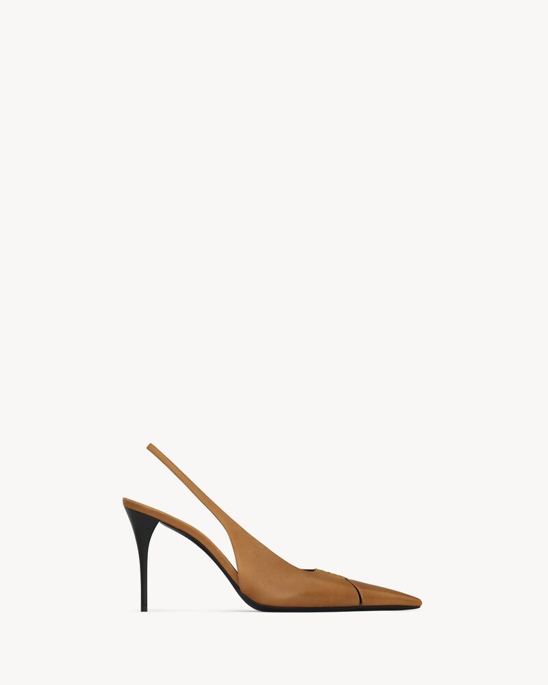 Zapatos de salón slingback Babylone Breteuil de piel lisa