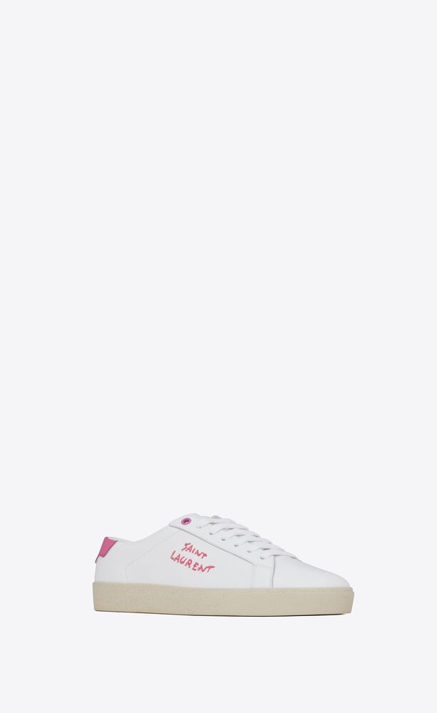COURT CLASSIC SL/06 EMBROIDERED SNEAKERS IN SMOOTH LEATHER | Saint ...