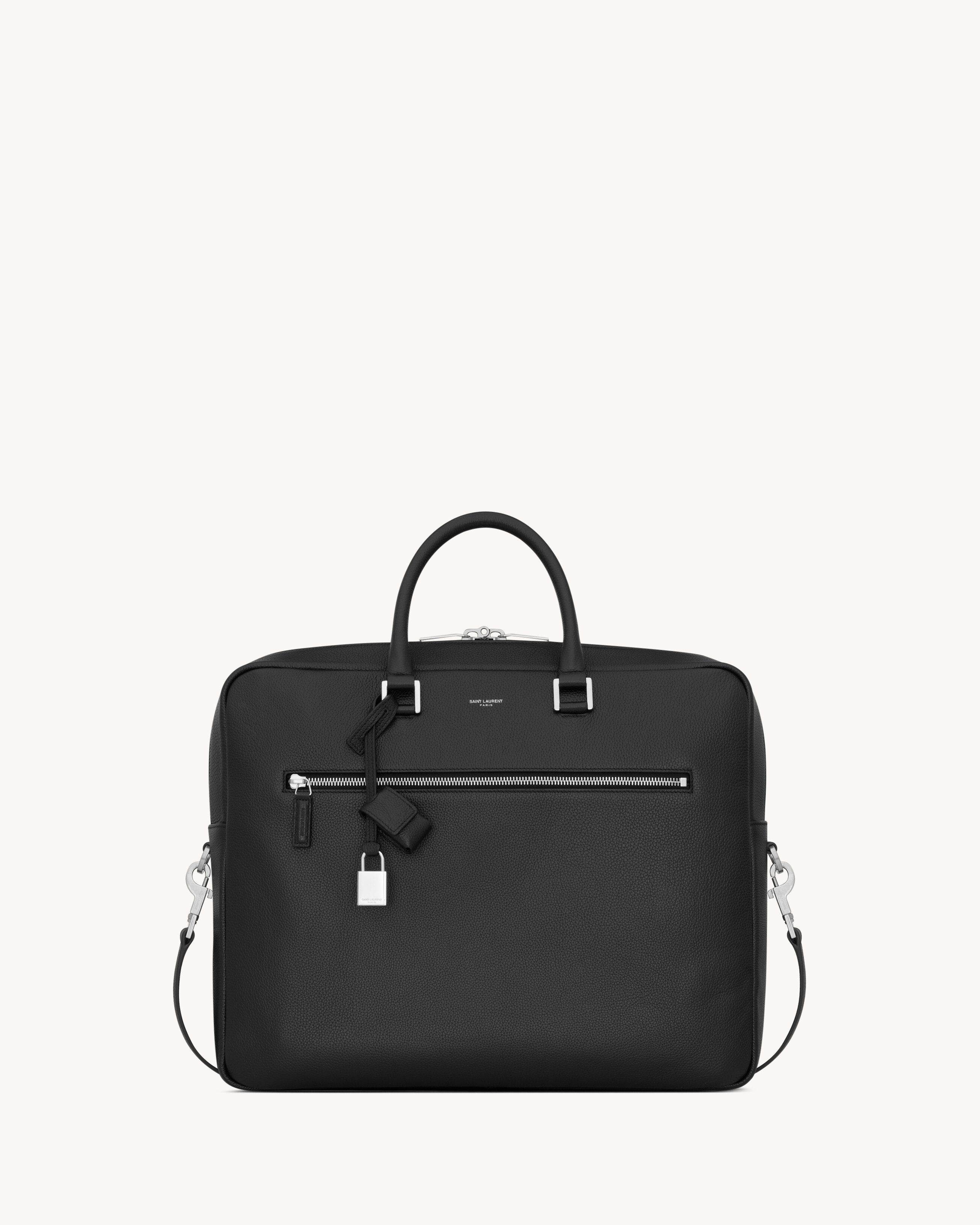 Sac de Jour Large briefcase in grained leather in Black Saint