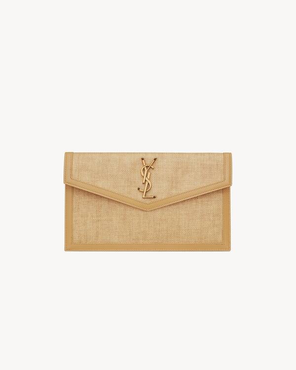 UPTOWN pouch in micro raffia