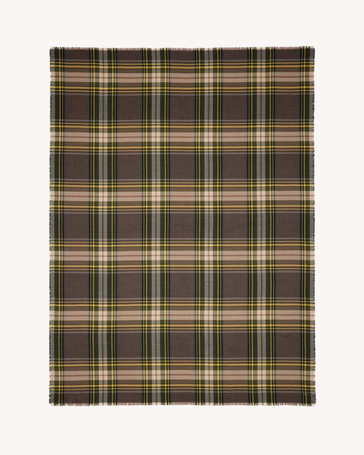 tartan scarf in wool and silk