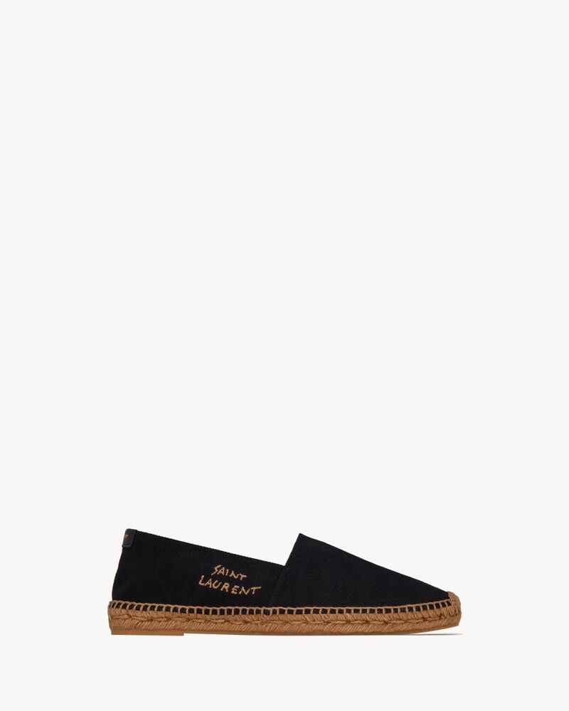 espadrilles aus canvas mit saint laurent stickerei