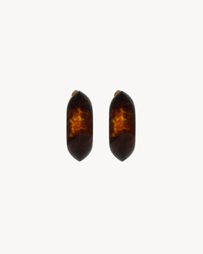 tortoiseshell bumpy hoop earrings in resin 