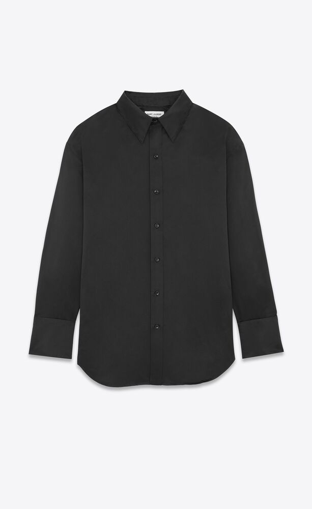 Oversized shirt in silk duchess satin | Saint Laurent | YSL.com