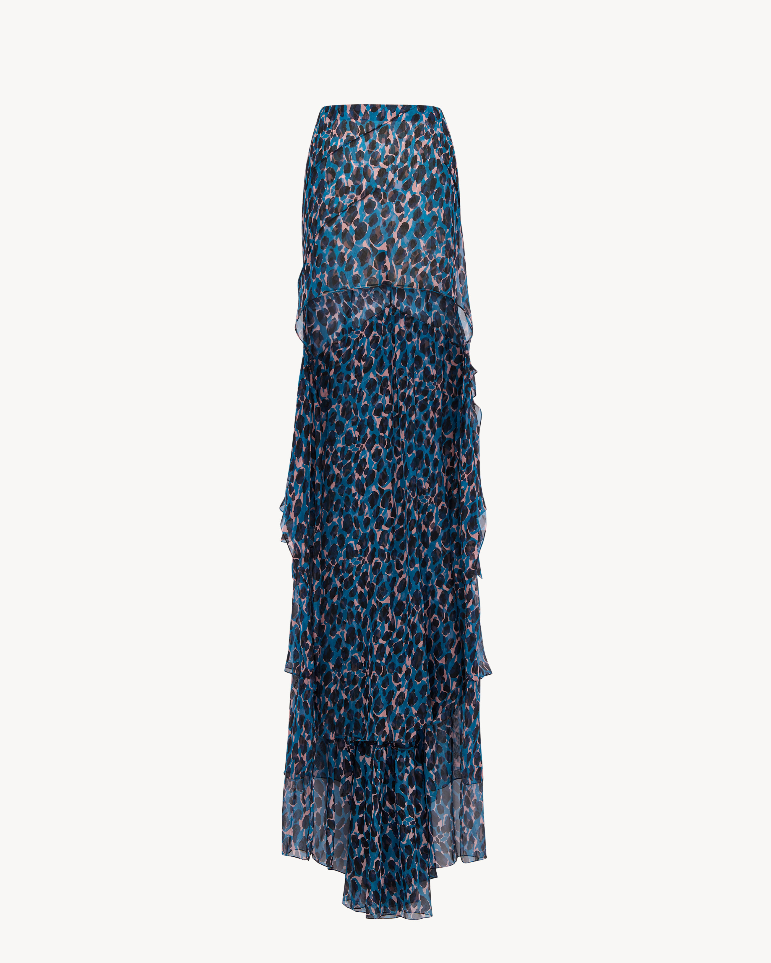 cascade skirt floral silk muslin