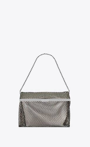 fanny medium chain bag in mesh with rhinestones