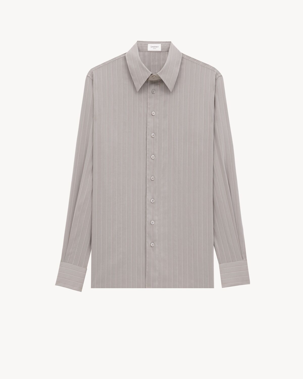 shirt in striped cotton and silk voile