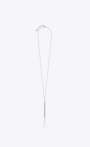 Long cocktail stirrer necklace in metal | Saint Laurent | YSL.com