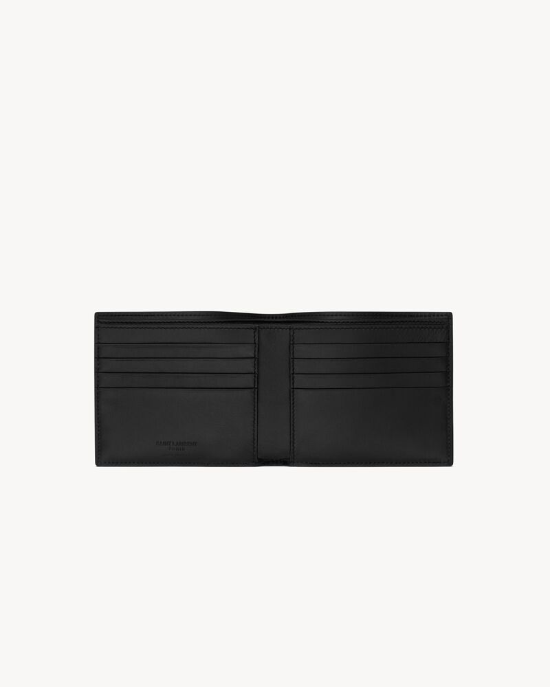 Saint Laurent Paris EAST/WEST wallet in coated bark leather