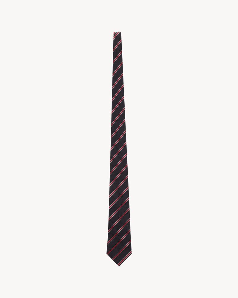 wide tie in striped silk jacquard