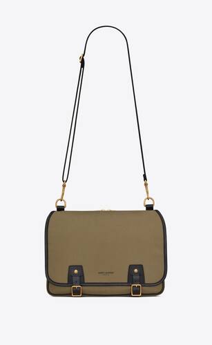 messenger medium bag in canvas and leather