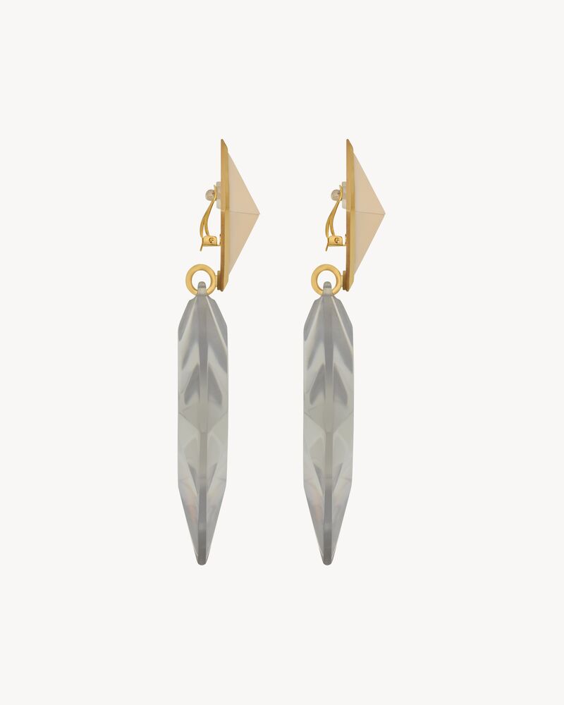 pyramid earrings in resin and metal